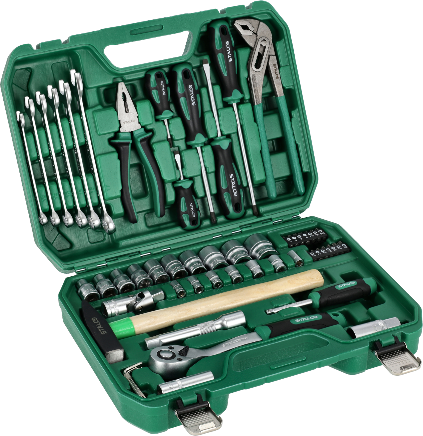 Zestaw multinarzędziowy 1/2”+1/4” 55 elem. bmc STALCO S-54011