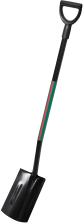 Straight spade metal handle...