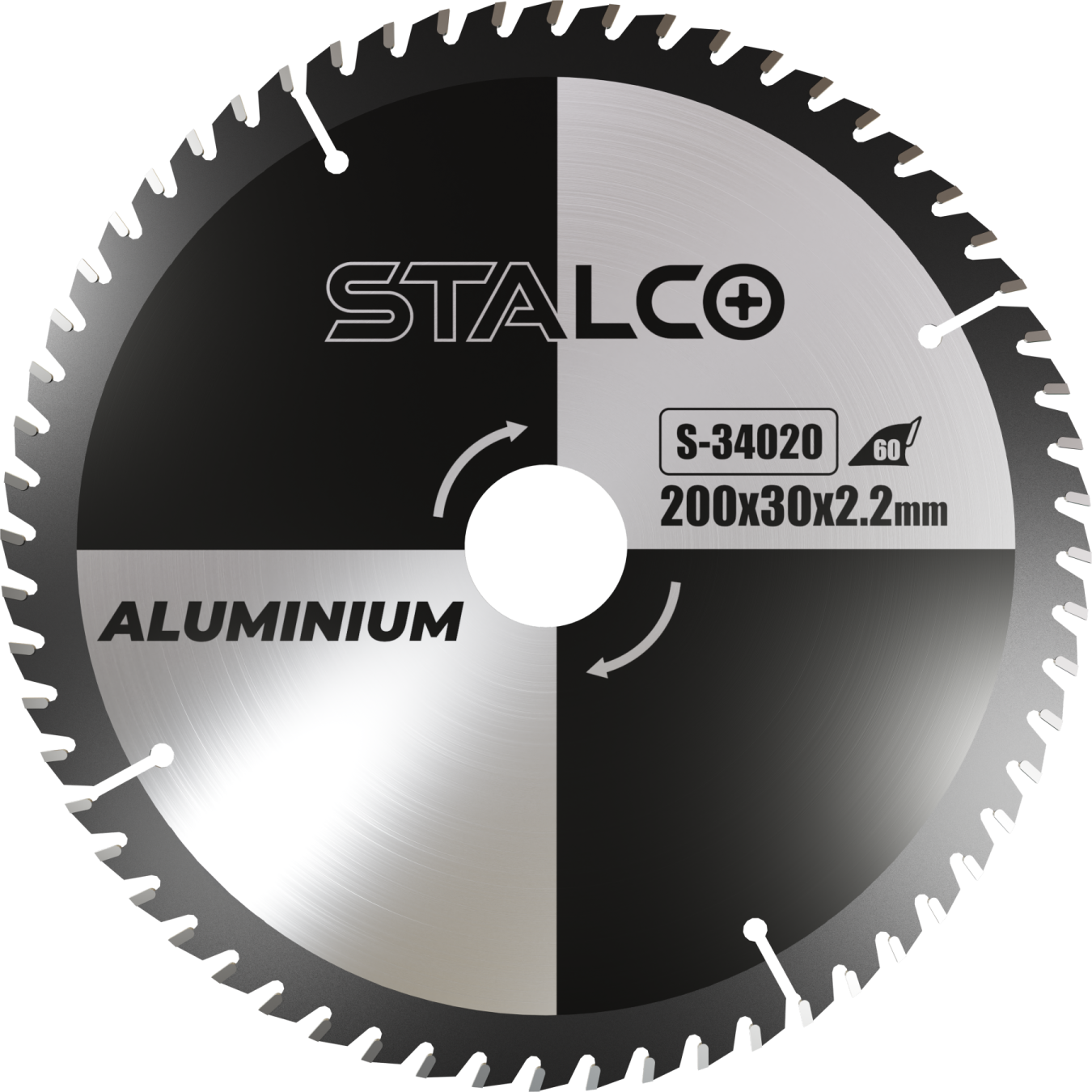 Circular Saw For Aluminum ∅200x30x2,2mm 60tooth max 7600rpm STALCO S-34020
