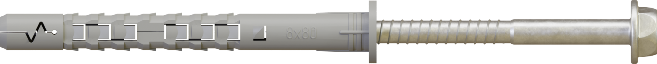 Kołek rozporowy ramowy wkręt A4 (klucz 10/T25) 8,0x60 nylon (20/240) STALCO PERFECT TXKA408060