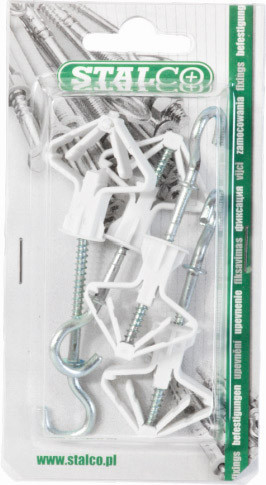 Kołek OLA z hakiem sufitowym 10/3,5x62 nylon blister (4) 1/12/72 STALCO BOLAHS