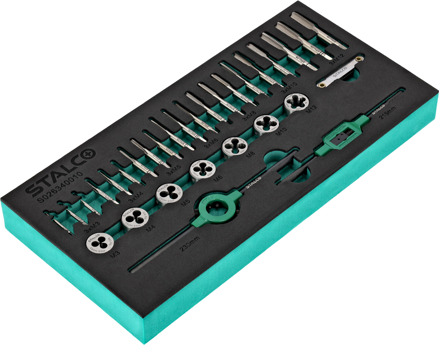 Tap and die ste , 31pcs , EVA tray STALCO S026340010
