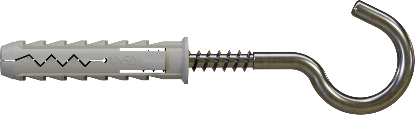 Expansion plug with round hook ∅6x30mm, STALCO KHS06