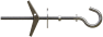 Umbrella Expansion Anchor For Empty Spaces, With Ceiling Hook