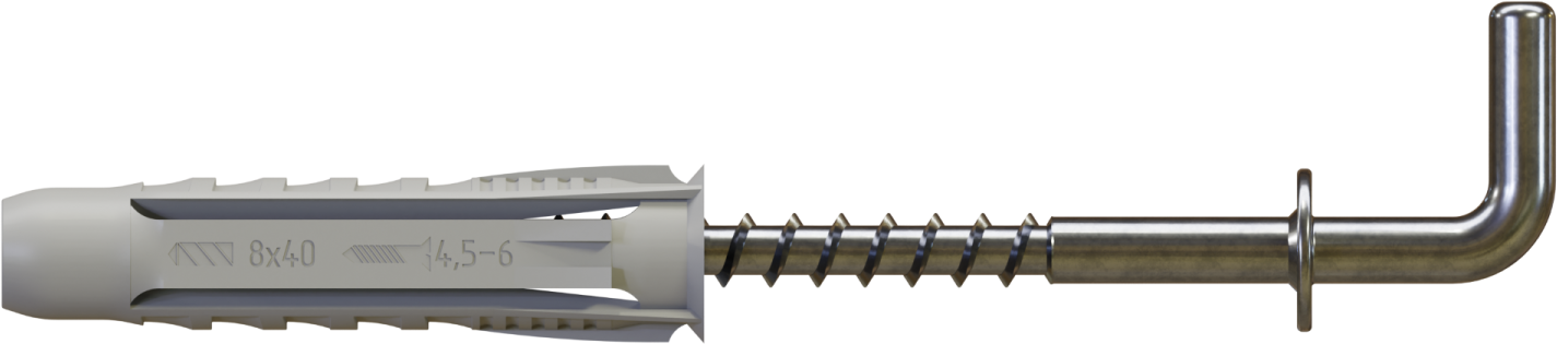 Universal plug with straight hook RXHP-6/4.0x36 nylon (50/600) STALCO PERFECT RXHP064036