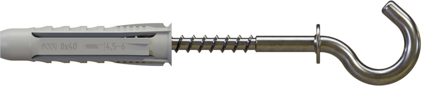 Universal plug with ceiling hook RXHS-6/4.0x36 nylon bag (50/600) STALCO PERFECT RXHS064036