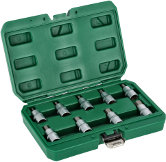 9pcs 1/2”, 55mm S2, hex bit...