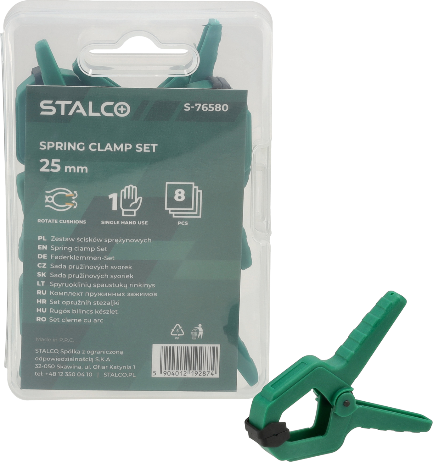 Spring Clamp Set 25mm 8pcs STALCO S-76580