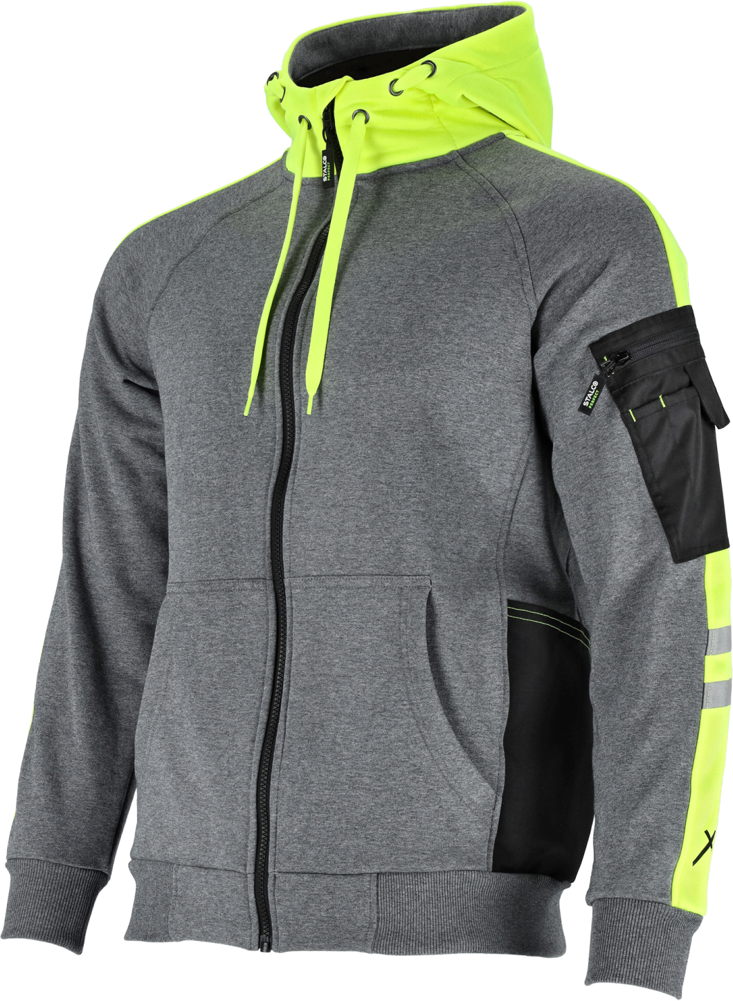 Men's hooded sweatshirt MECHANICK grey S STALCO PERFECT S-78983