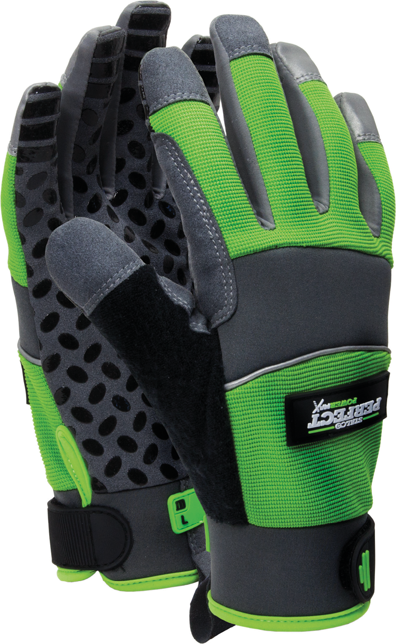 Synthetic gloves HI-VIS GRIPPER M-8” STALCO PERFECT S-79075
