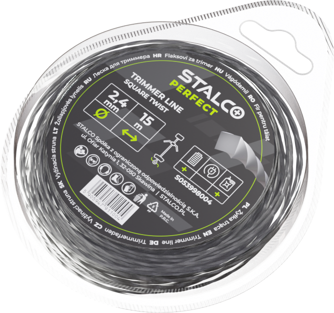 Trimmer line Square Twist 2,4mm x 15m STALCO PERFECT S053998004