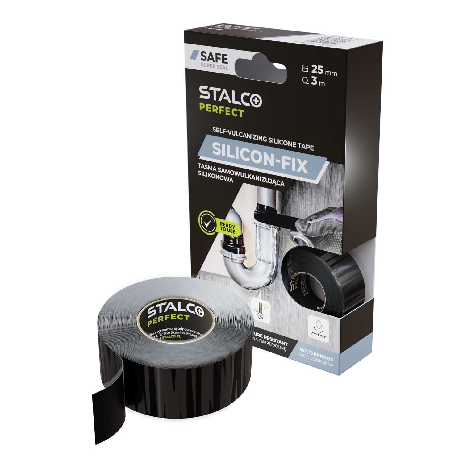 Taśma samowulkanizująca silikonowa 25mm x 3m STALCO PERFECT S042276669