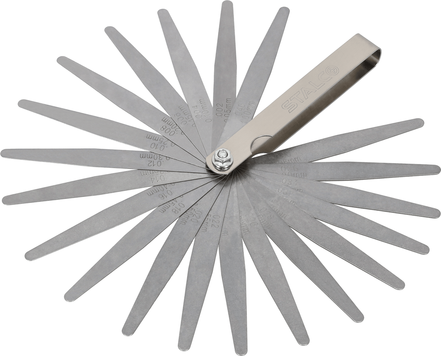 Szczelinomierz 20 listków (0.05 - 1.0 mm) stal nierdzewna STALCO S010510220