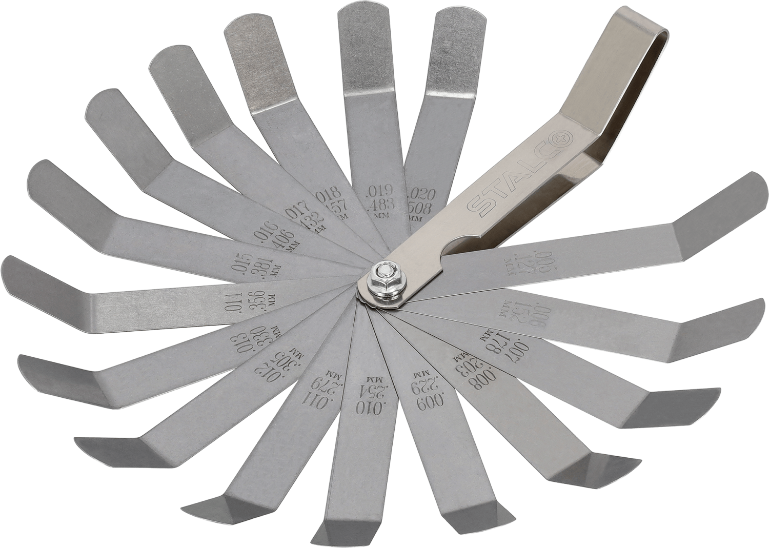 16pcs Feeler Gauge (0.127 - 0.508mm) stainless steel  STALCO S010510216
