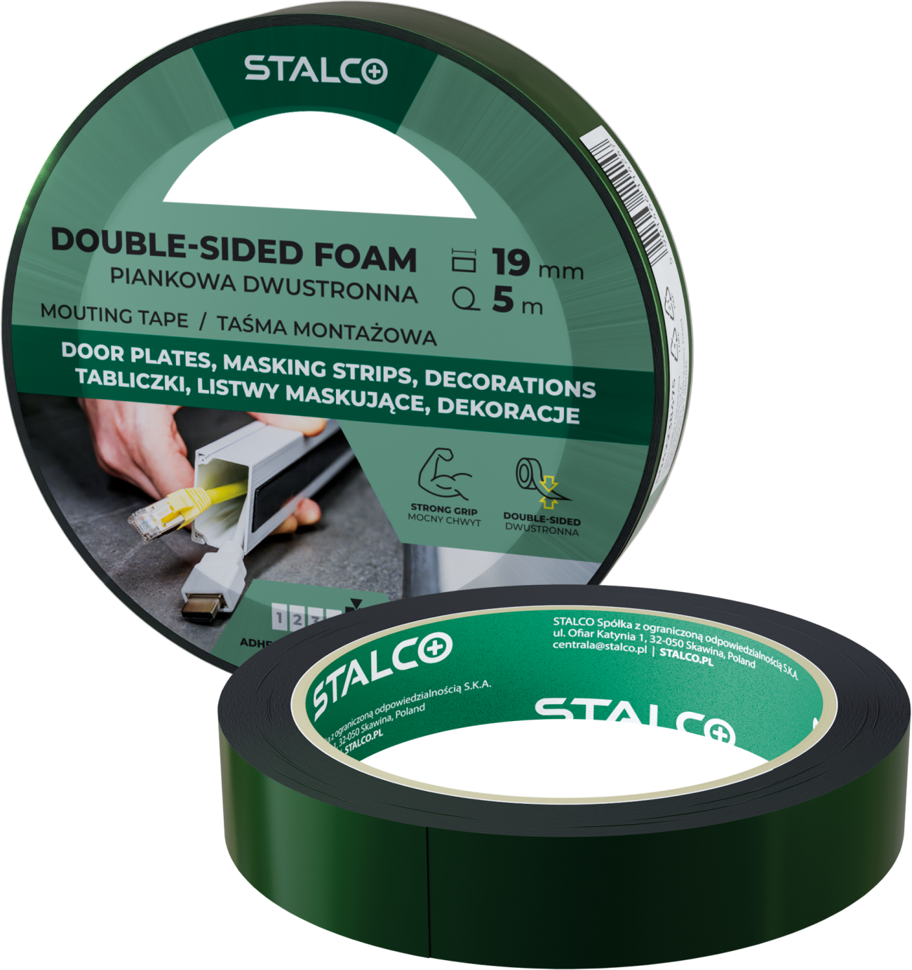 Taśma piankowa dwustronna 19mm x 5m (90szt) STALCO S042238475