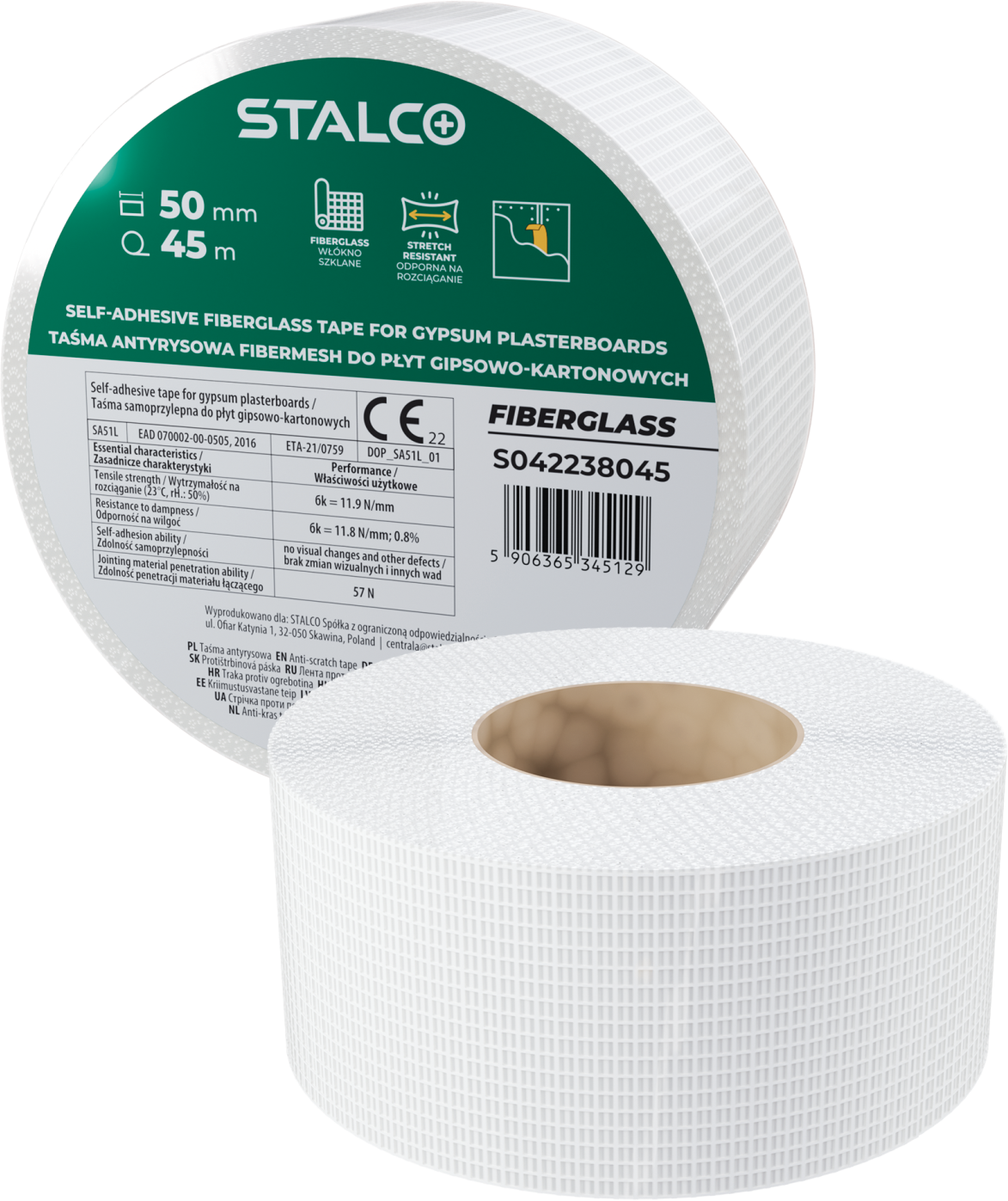 Taśma antyrysowa fibermesh 50mm x 20m do G-K STALCO S042238020