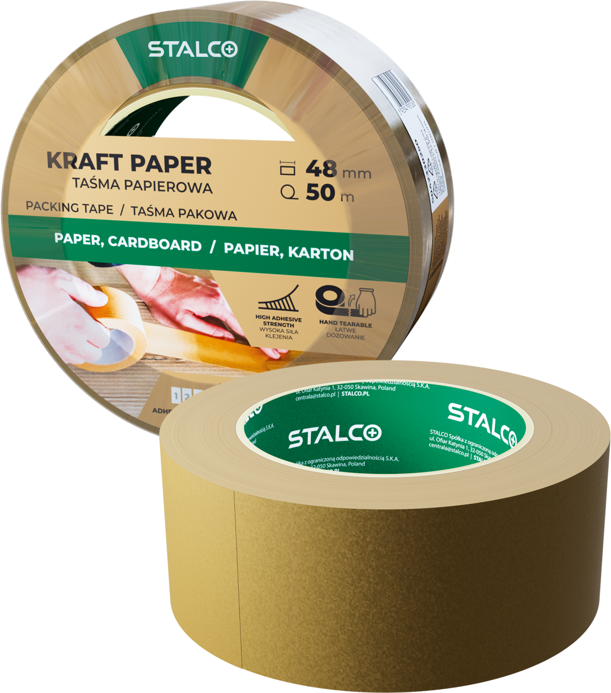 Taśma pakowa papierowa 48mm x 50m STALCO S042338250
