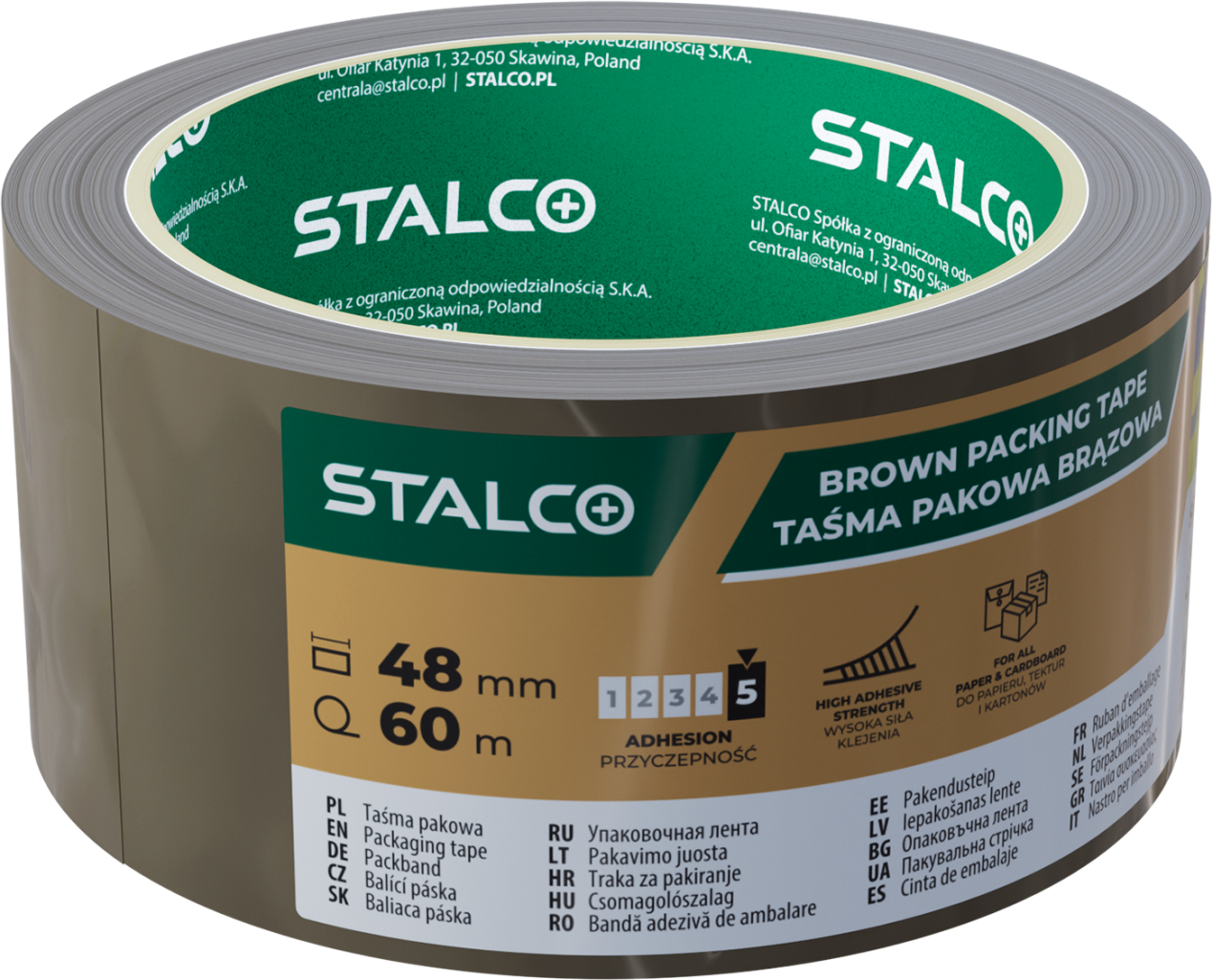 Taśma pakowa 48mm x 40m brązowa (36szt) STALCO S042338240