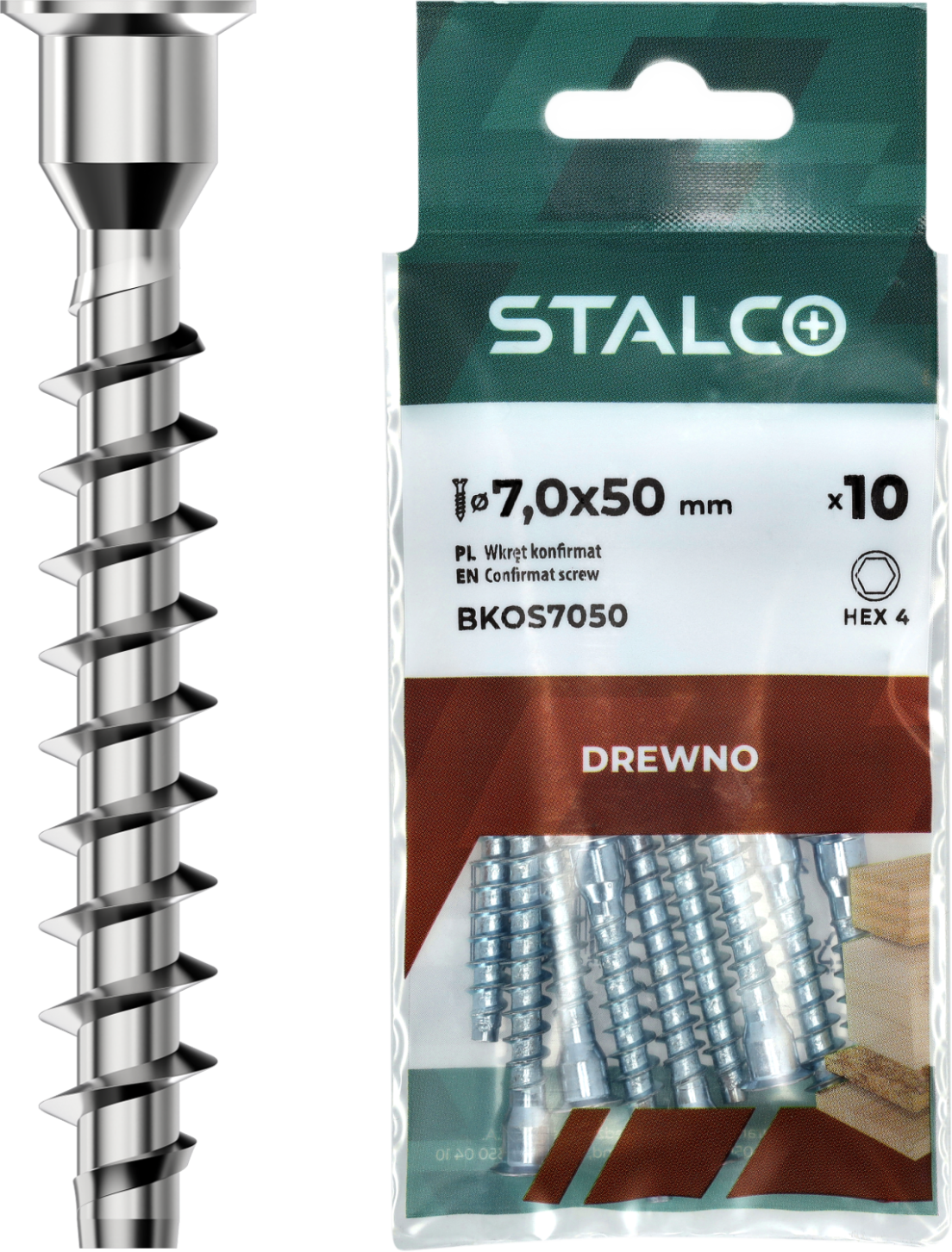 Wkręt konfirmat (HEX 4)