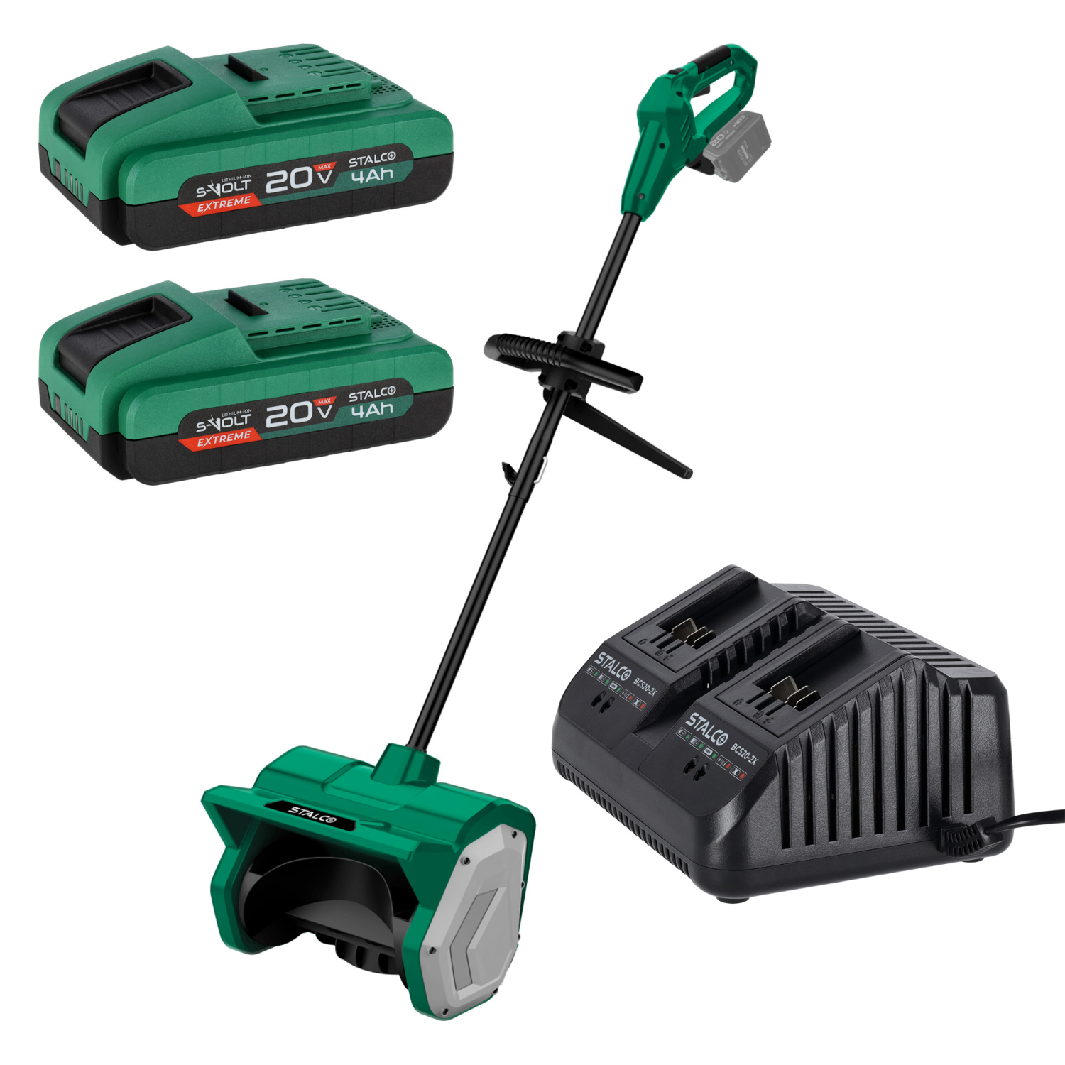 ZESTAW - Odśnieżarka SHS40BL body 20V S-VOLT STALCO S052297732 + 2x Akumulatory 4AH + Ładowarka