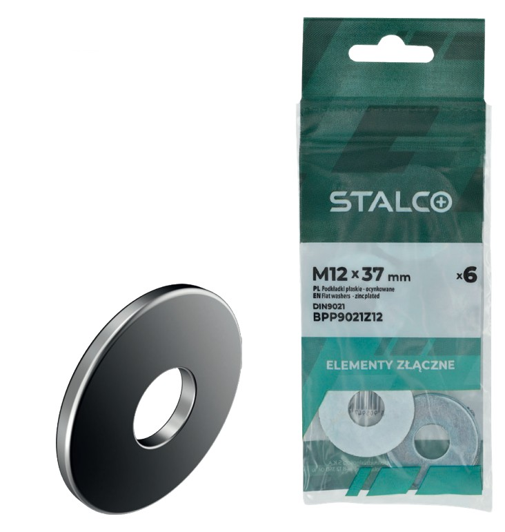Podkładki płaskie DIN9021 05mm pokrycie ocynk bag (12) 1/12/72 STALCO BPP9021Z05