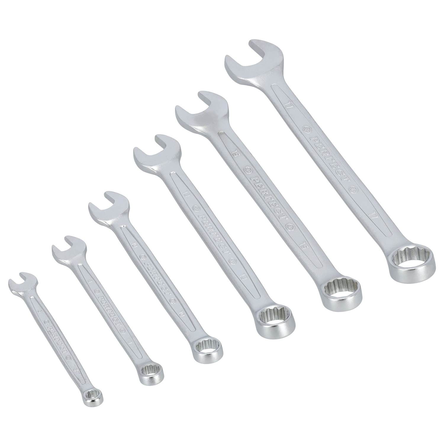 Combination Wrenches, Polished 6 - 17mm, 6pcs STALCO PERFECT S-76751